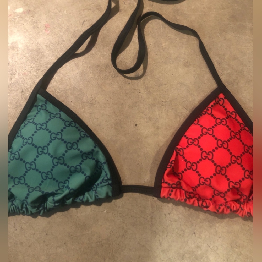 Gucci Kids Red and Green Patterned Bottoms